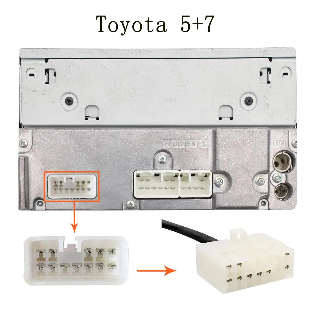  5+7Pin USB AUX Mp3 Player Adapter Car Digital Music Cd Changer Adapter for Toyota (5+7)Pin Camry Co