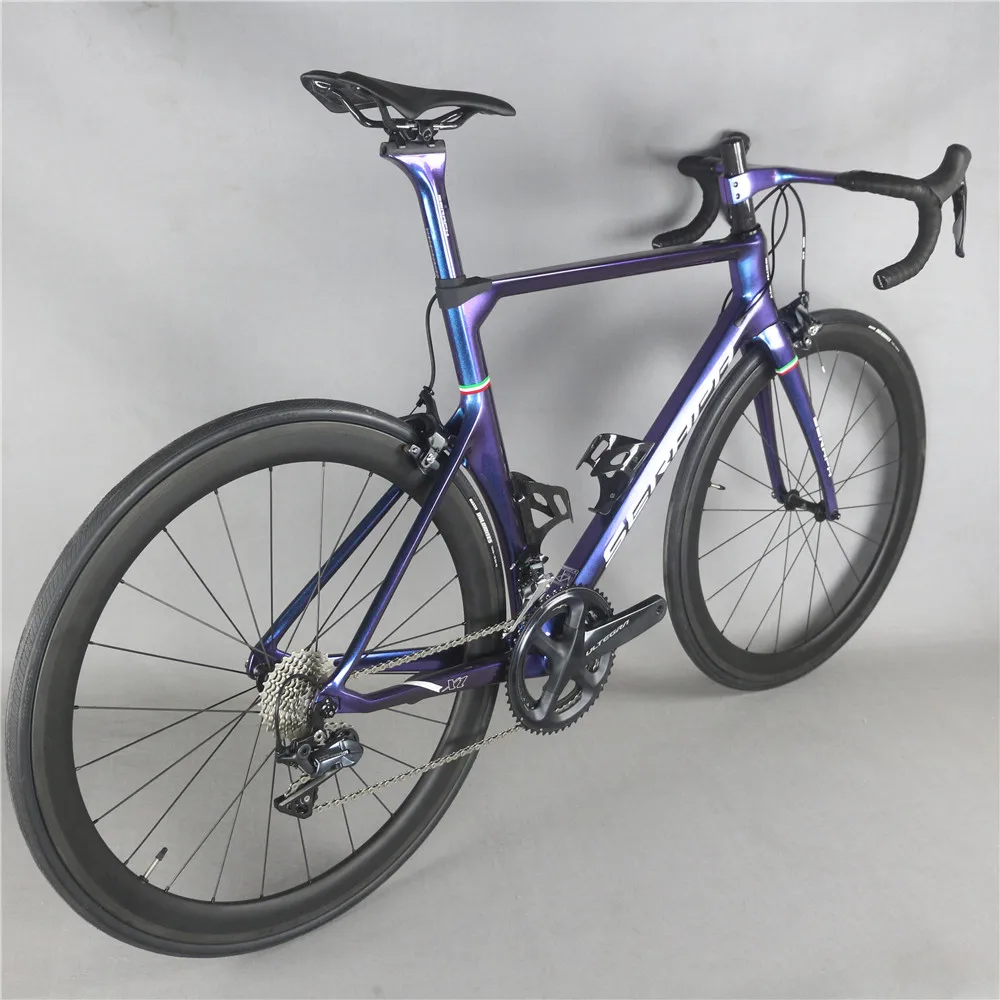 Discount New seraph chameleon painted complete bike inter cable with R8000 22 Speed Groupset carbon road bicycle TT-X1 5