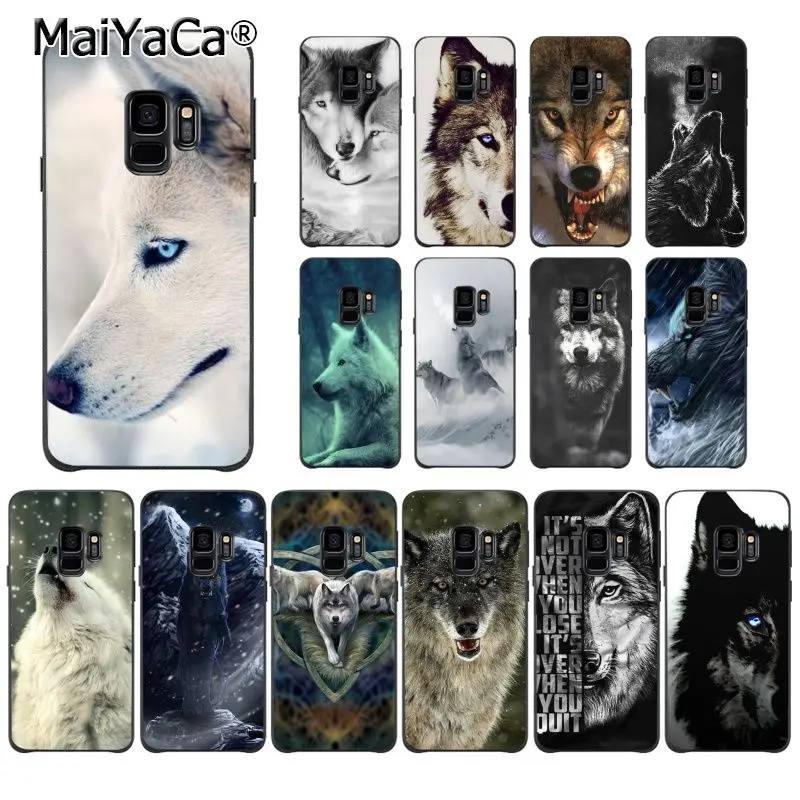 

MaiYaCa angry Animal wolf Face Black Soft Shell Phone Cover for Samsung Galaxy S9 S10 Plus S10E S6 S7 S8 S9 S9Plus