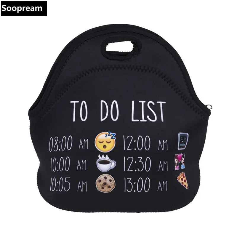 AAA quality Thermal Insulated 3d print Neoprene font b Lunch b font font b Bag b
