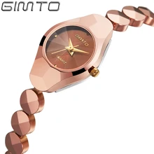 2016 Simple Style Lady Women Watches Tungsten Steel Luxury Rose Gold Silver quartz watch Bracelet Wristwatch