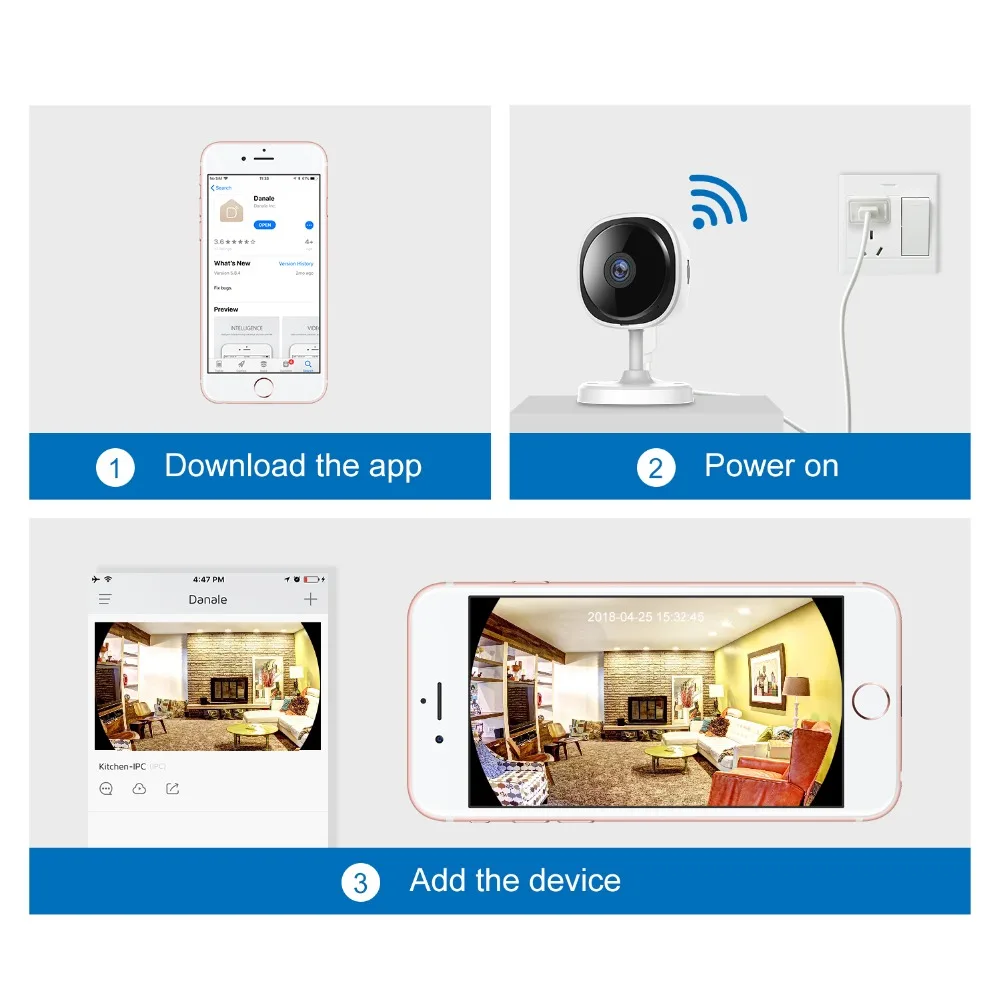 SANNCE HD 1080P рыбий глаз IP камера беспроводная Wifi сетевая мини ночного видения IR Cut