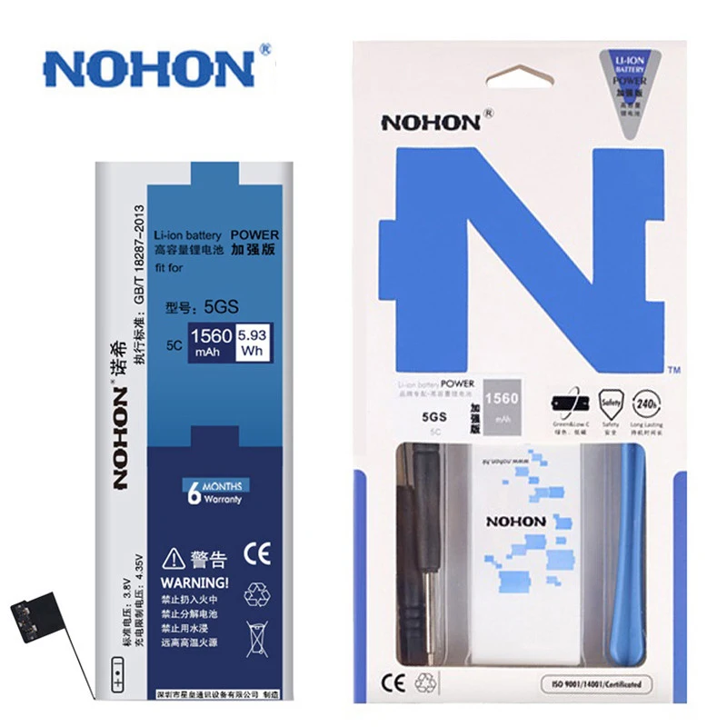Оригинальный аккумулятор NOHON для iPhone 6 S 5 5S 5C SE 5SE iPhone6 iPhone5S 6S iPhoneSE Tools|Аккумуляторы