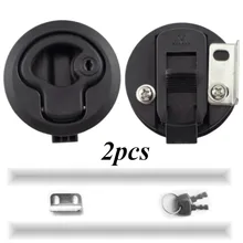 2 шт. 2 ''Пластиковый черный замок Лифт ручная, для промывания Лодка защелка морской лодка круглый замок с ключом для лодки яхты RV Аксессуары