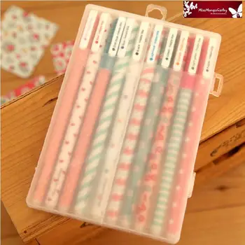 

"Happy Day" Pens Ballpoint Gel Pens 10 Pcs Mix Color With Box Cute Study Working Gift Multi-Color Ink