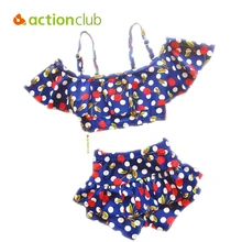 Actionclub Baby Дети Купальники XS Бикини Устанавливает 2016 Новый Милые Дети Купальник Печати Cherry Купальный Костюм KW050
