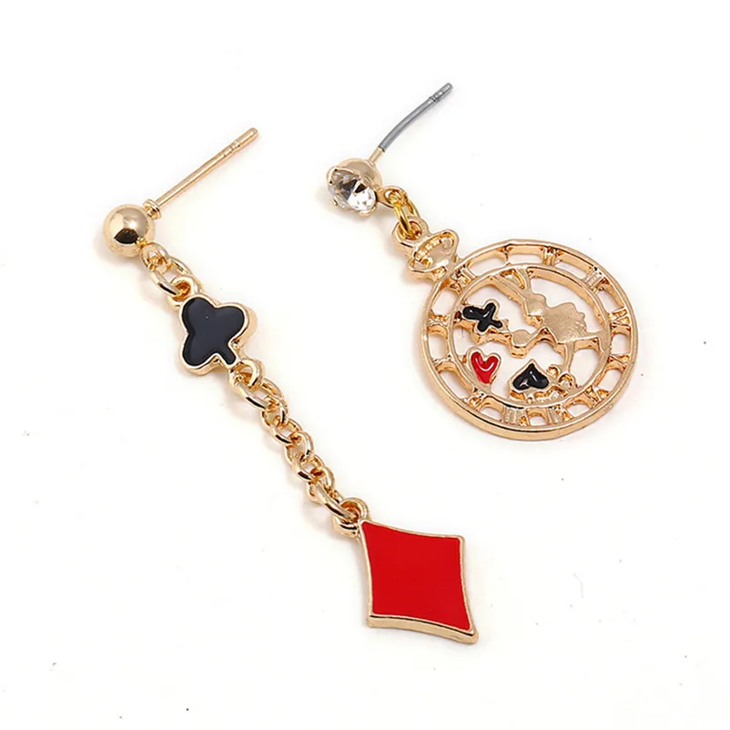 2018 Trendy Earrings for women Dangle earrings Asymmetric earring Alloy Rhinestone Earrings earring for girl Brincos J19#N (1)