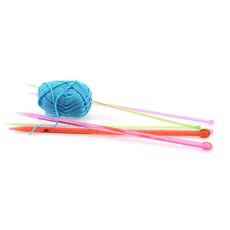 14pcs Multicolor Plastic Knitting Needles Weaving Tool Crystal Knitting Needle Tools For Women Scarf Sweater Tools Accessories (10)