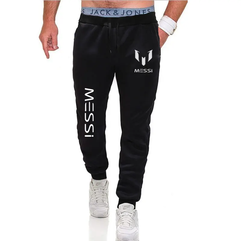 Новые мужские штаны для бега с принтом Месси, повседневные модные брендовые штаны для фитнеса, штаны для тренировок в стиле хип-хоп, мужские брюки