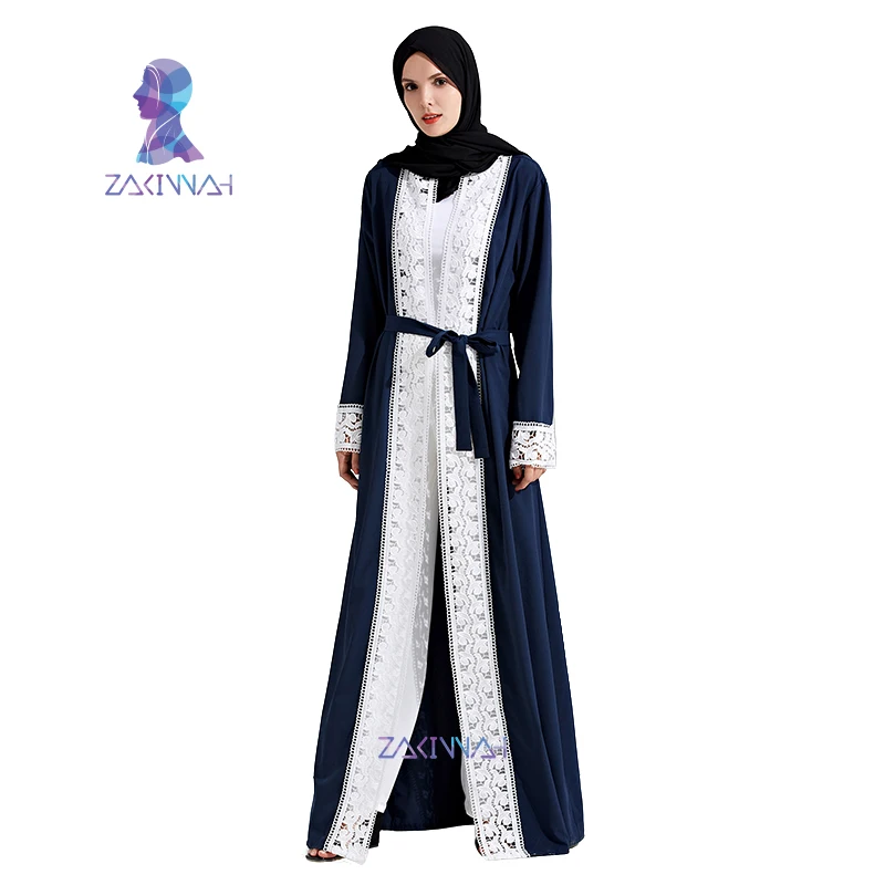 Zakiyyah модное мусульманское кружевное Макси платье Элегантное абайя открытая