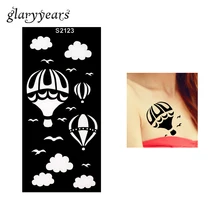 1 шт хна трафарет для татуировки полый горячий воздушный шар облако Чайка птица Аэрограф живопись женская рука боди-арт трафарет для татуировки пляж S2123