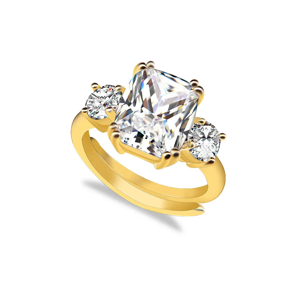 VIVILADY Мода Великобритании Королевский Meghan обручальное кольцо для женщин Регулируемый Цирконий Кристалл палец Принцесса Свадебные обручальные украшения - Main Stone Color: gold