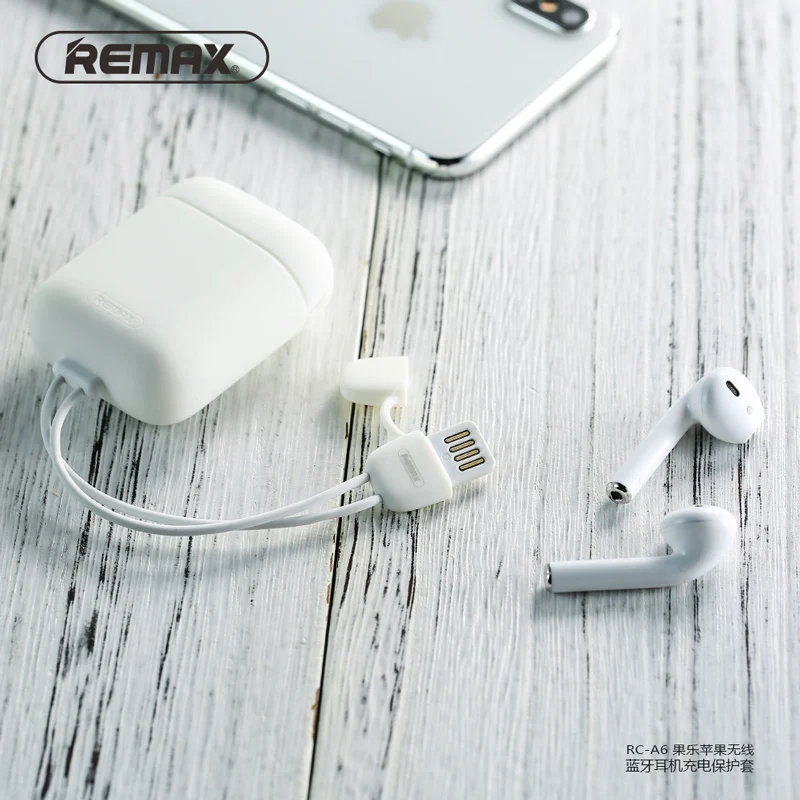 REMAX силиконовый защитный чехол для Airpod противоударный мягкий кожаный чехол для Airpods funda protectora наушники 2.1A зарядный чехол