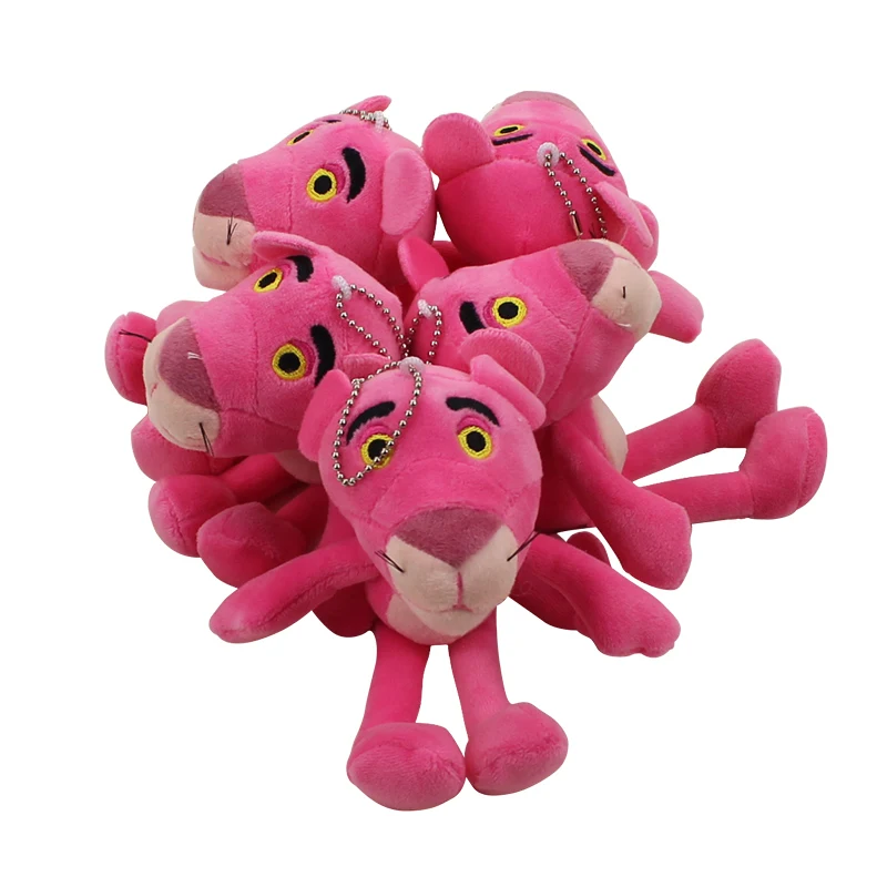 

17cm 10pcs Pink Panther Plush dolls Soft Toys Pink Leopard Baby Toys Key Bag Pendants Soft Plush Stuffed Toy For Kids Baby Gifts