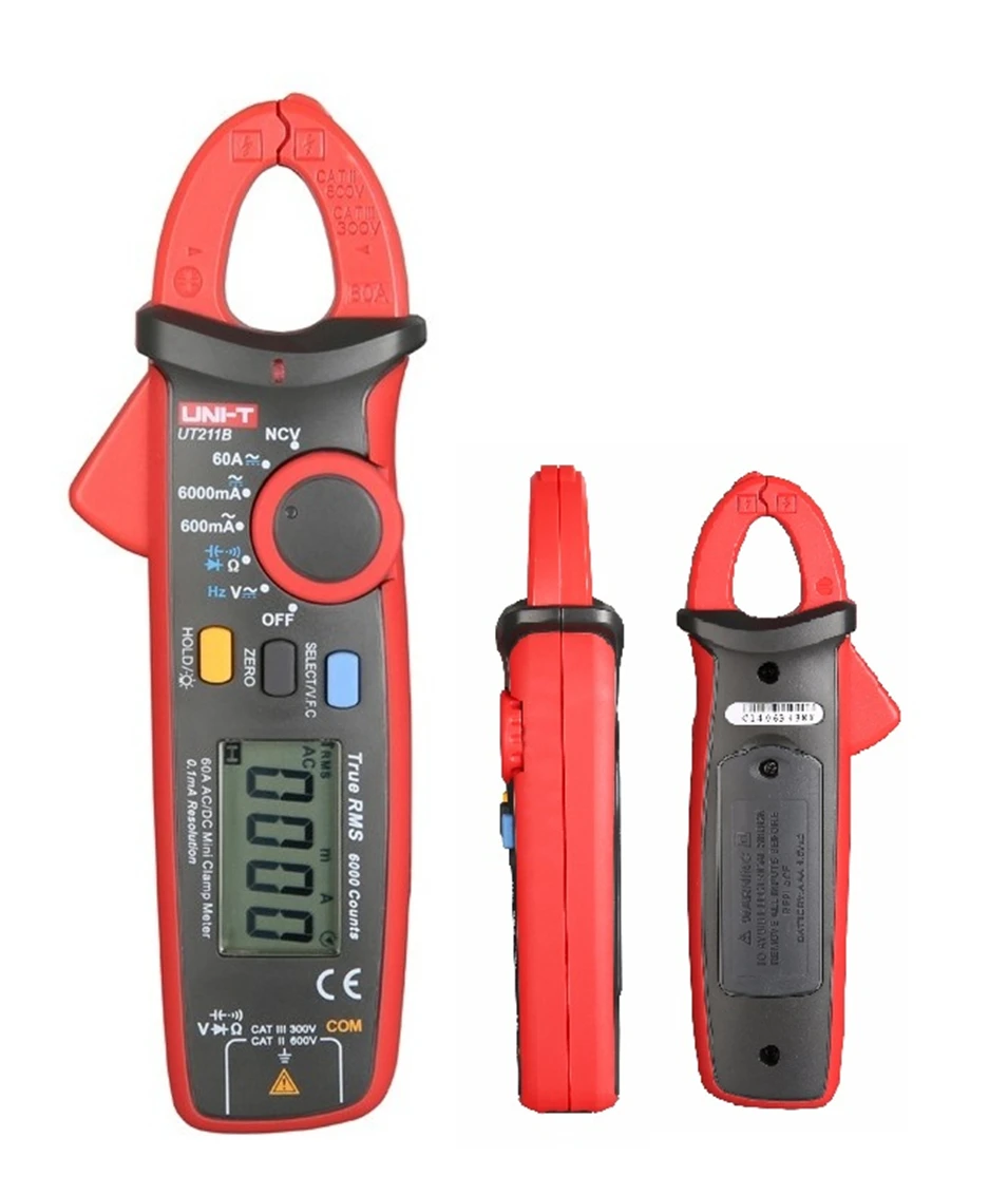 

UNI-T UT211B UT211A 60A High Resolution True RMS digital Clamp Meters W/V.F.C.NCV Test Zero Mode pinza amperimetrica multimeter