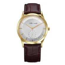 SOLLEN olon male watch leather watch quartz watch waterproof male business thin minimalist man watch