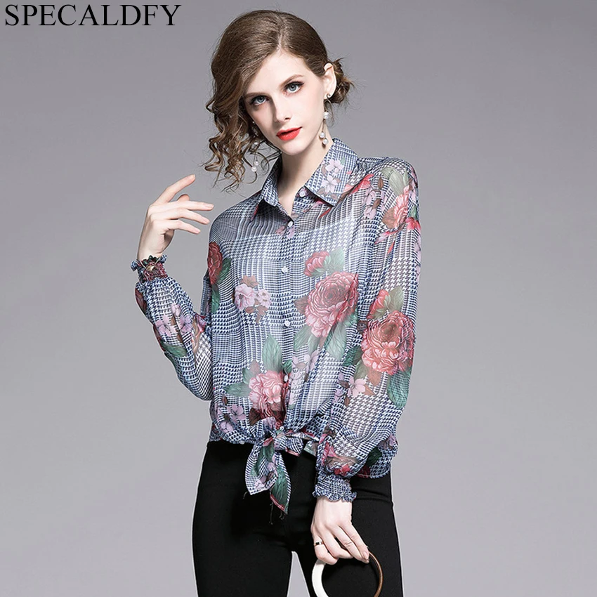 

Spring Long Sleeve Chiffon Blouse Women Floral Print Vintage Shirt Womens Tops And Blouses Plus Size Blusas Mujer De Moda 2019