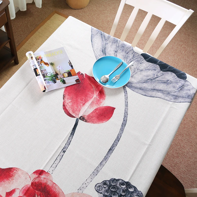 

New classical Lotus pond Simple landscape 647 Linen Tablecloth Wedding Dining Table cloth Coffee Restaurant Decorative Table