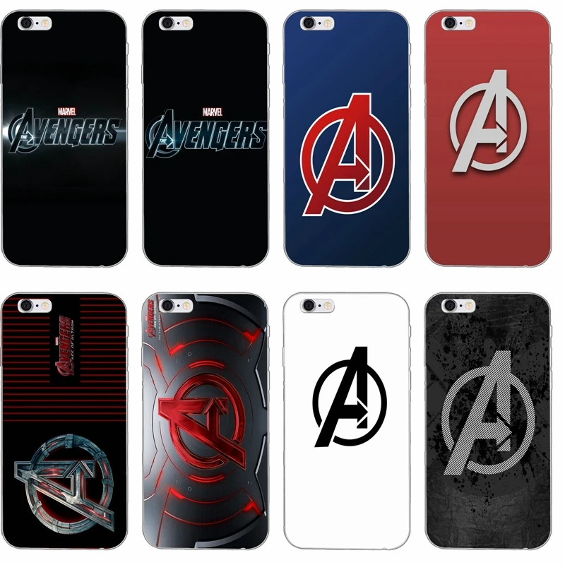

cool Marvel Avengers logo slim tpu Soft phone case For iPhone 4 4s 5 5s 5c SE 6 6s plus 7 7plus 8 8plus X