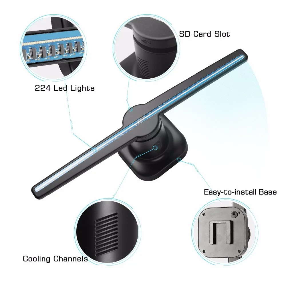 AUSIDA 42cm 3D Hologram Advertising LED fan player Display Holographic holograma LOGO Projector LED digital signage ologramma Z1 AUSIDA 42cm 3D Hologram Advertising LED fan player Display Holographic holograma LOGO Projector LED digital signage ologramma Z1