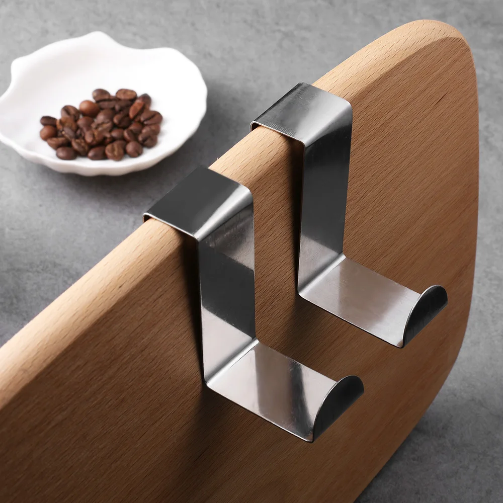 

2PCS/Pack Stainless Steel Hooks Door Hook Clothes Hanger Kitchen Cabinet Clothes Storage Hanger Organizer