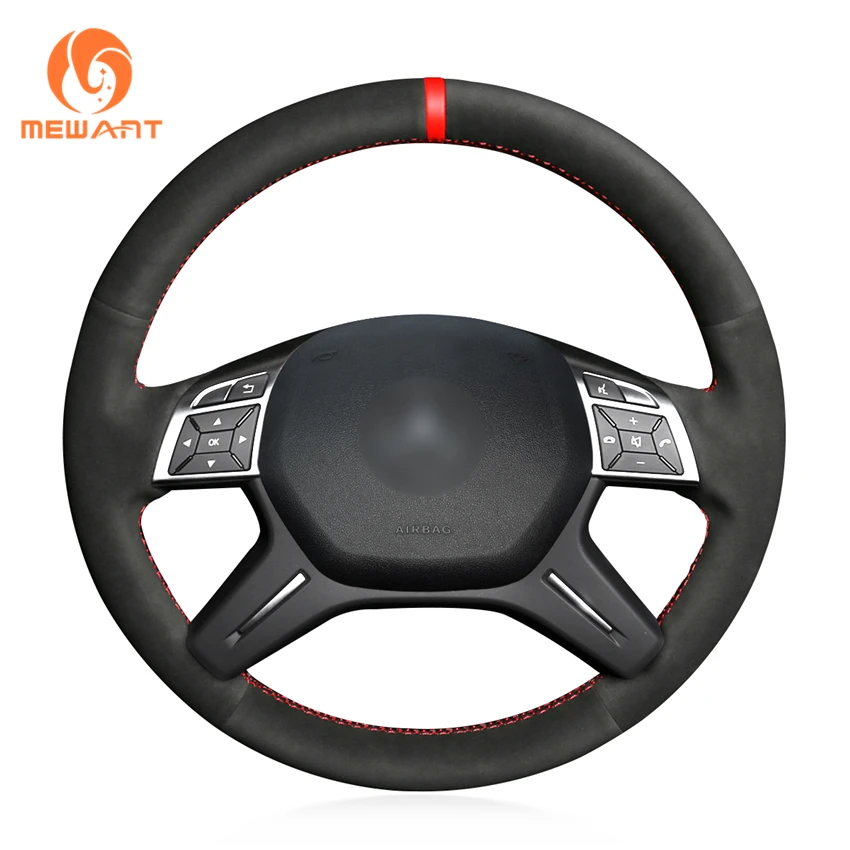 MEWANT черная замшевая накладка на руль для Mercedes Benz A-Class W176 A 45 AMG W204 C117 C218 X218 2011-2016 |