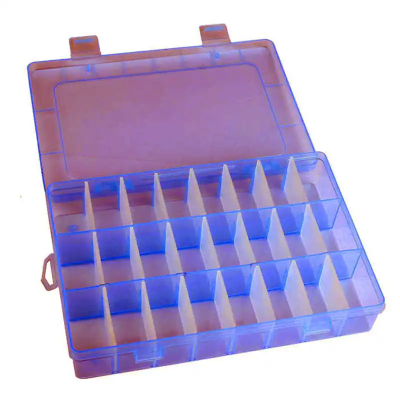 24 Grids Jewelry Transparent Plastic Adjustable Storage Box Jewel Beads Organizational Container #2o17#f (7)
