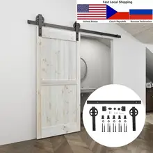 4.9FT/6FT/6.6FT/8FT Carbon steel black interior big wheel barn sliding door hardware