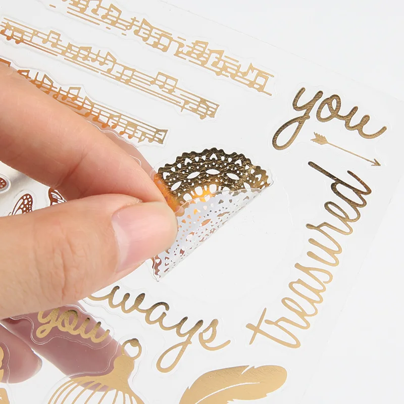 

Bronzing foil gold personalized scrapbook Stickers scrapbooking material personalized sticker happy planner decoration craft