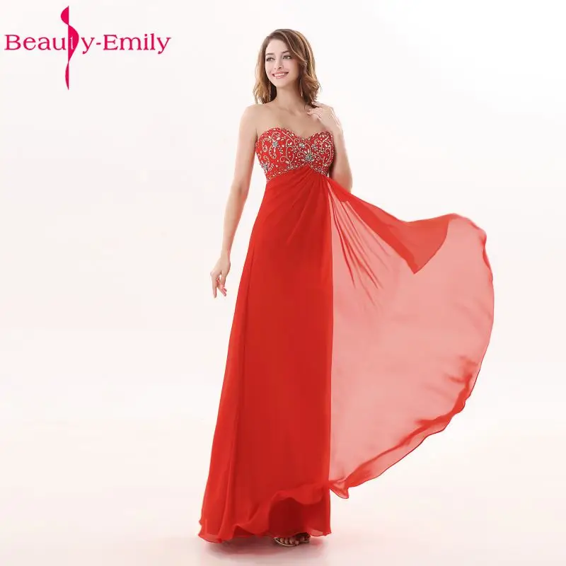 Красота Эмили Sexy Бусы шифон невесты Dresse 2018 A-Line Свадебная вечеринка выпускного