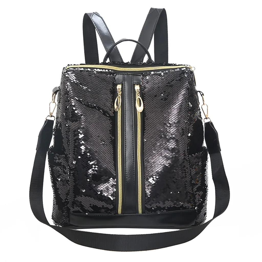 Backpack Women 2019 Fashion Sequin Leather Bag Purse Girls Versatile Large Capacity Black Korean Style Women Bag mochila escolar Backpack Women 2019 Fashion Sequin Leather Bag Purse Girls Versatile Large Capacity Black Korean Style Women Bag mochila escolar