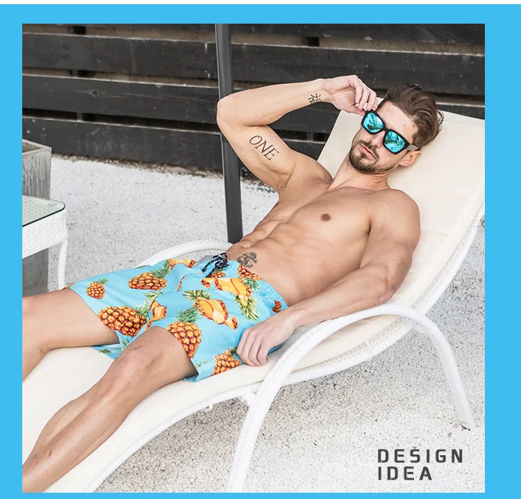 Новые летние мужские плавки с ананасом, бикини, горячие купальники, мужские пляжные шорты для серфинга, мужские плавки, купальный костюм 207