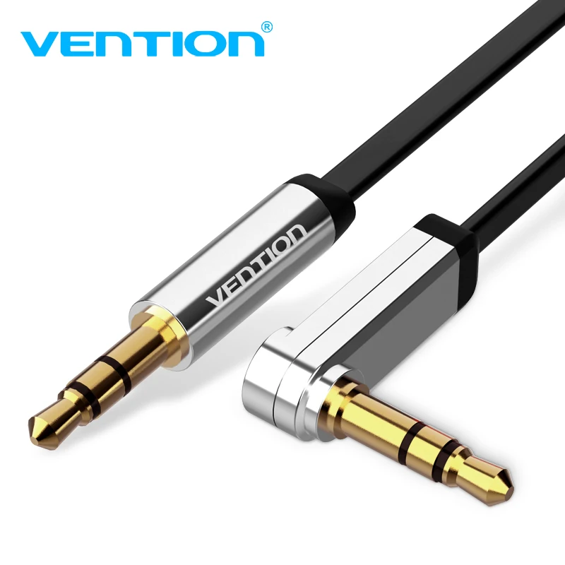 Vention Audio Cable 3.5mm jack to 90 Degree Right Angle flat Aux for Car iphone beats headphone |