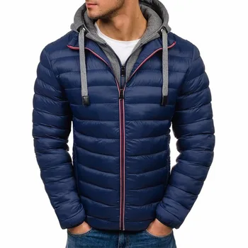 

Plus Size Mens Fashion Autumn Winter Men Coat Hooded Jacket Puffer Cotton Coat Casual Zipper Hoodies Mens Overcoats Clothing
