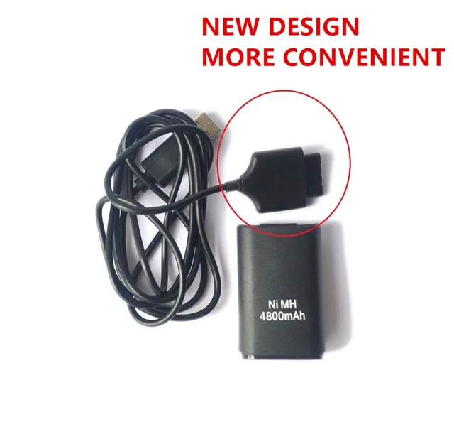 Best Price For Microsoft Xbox 360 Controller 4800mAh Rechargeable Battery Pack Bateria Charger+USB Wired Charging Cable Special New Design