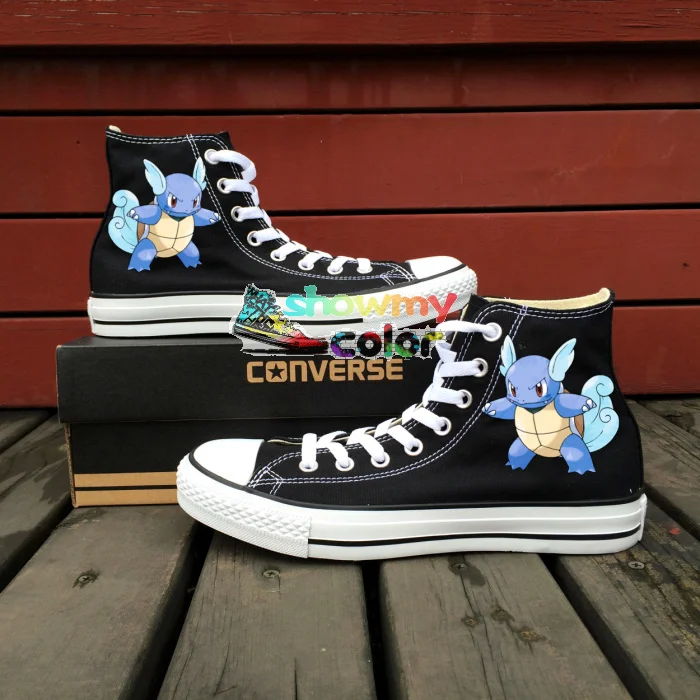 Prix pour Garçons filles converse all star femmes hommes chaussures pokemon aller wartortle tortue conception peint à la main toile sneakers d'anniversaire cadeaux Prix pour Garçons filles converse all star femmes hommes chaussures pokemon aller wartortle tortue conception peint à la main toile sneakers d'anniversaire cadeaux
