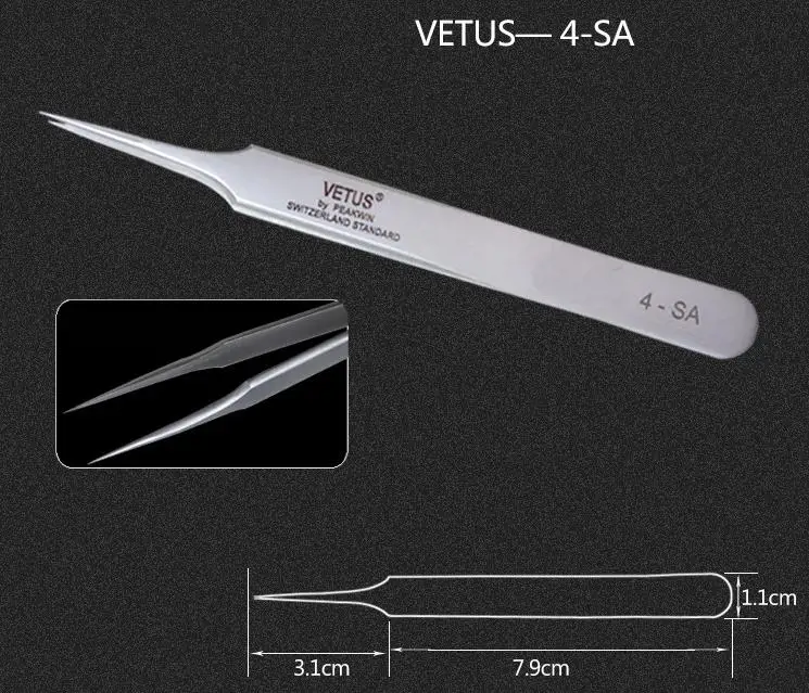 VETUS Пинцет для ресниц и бровей 3D/6D объем накладных ресниц для наращивания сверхтонких ресниц Пинцет для наращивания ресниц инструменты для макияжа глаз - Цвет: 4-SA