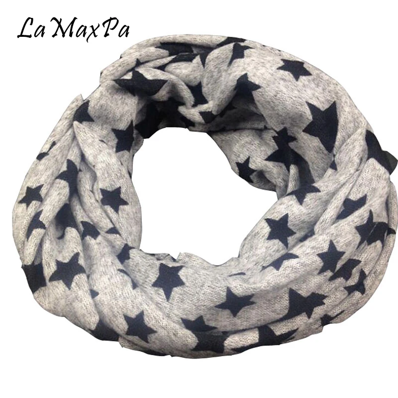 LaMaxPa/классический детский хлопковый шарф для мальчиков и девочек; шарф-кольцо; унисекс; зимние вязаные шарфы; воротник со звездой; теплая одежда