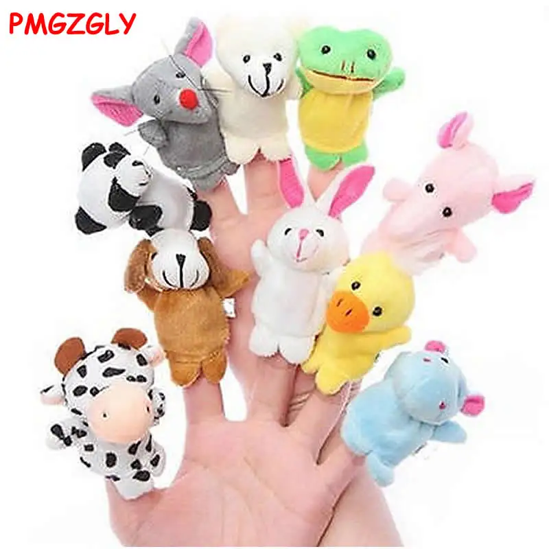Baby Puppets Plush Dolls Stuffed Toys 10 Pieces Animal Finger Puppet