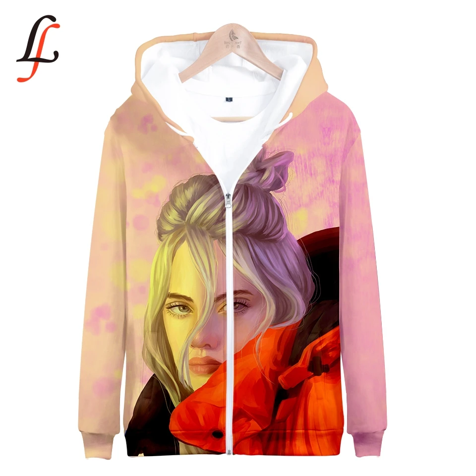 Billie Eilish harajuku 3D толстовки на молнии Modis K pop толстовка Bangtan для мальчиков и девочек толстовки для фанатов женские/мужские повседневные толстовки на молнии