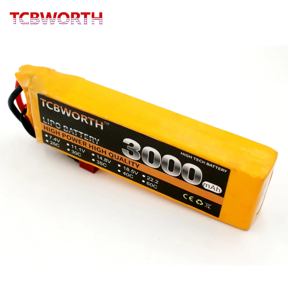 

TCBWORTH 4S 14.8V 3000mAh 25C RC LiPo battery For RC Airplane Helicopter Quadrotor Drone Truck AKKU Li-Po Batteries Toy AKKU