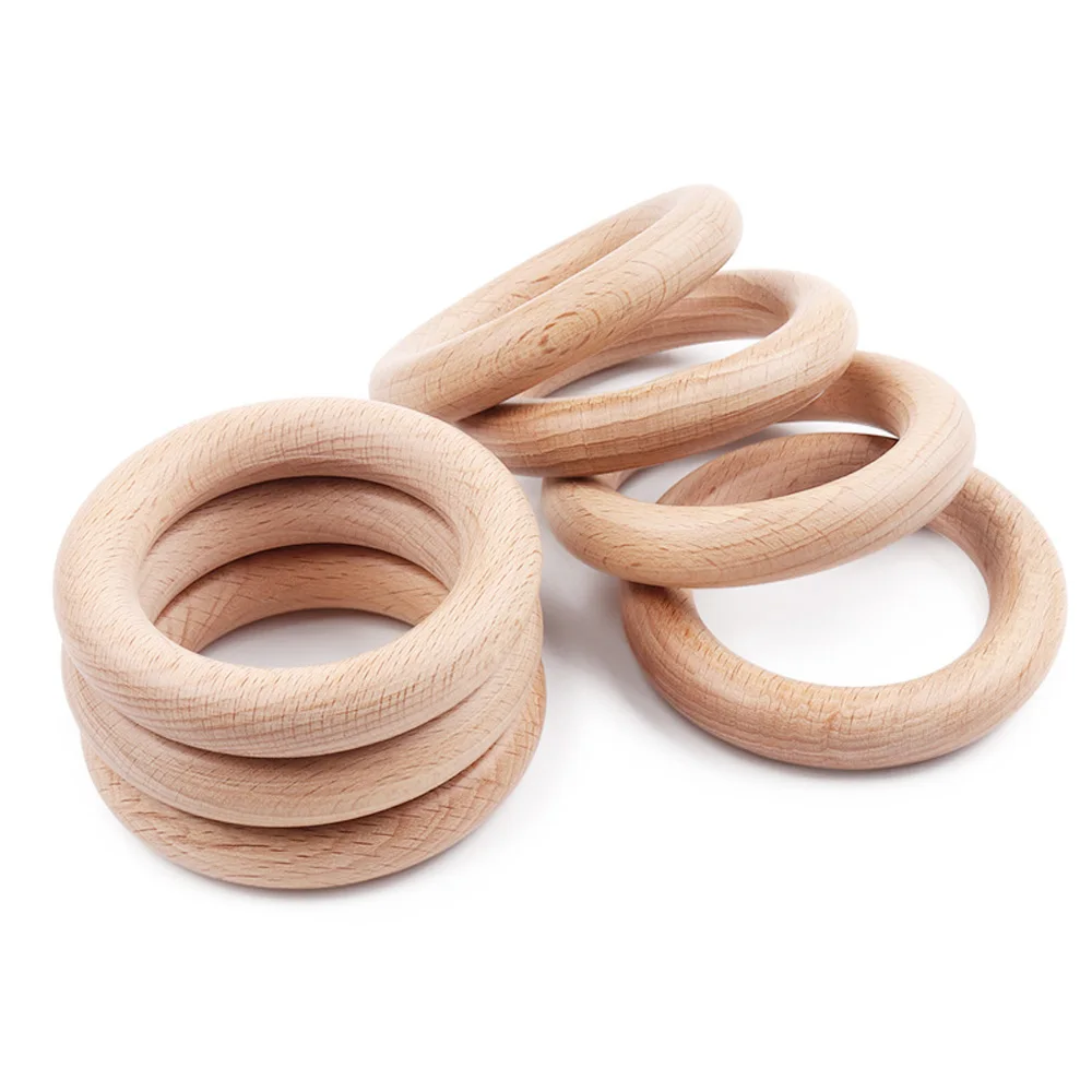 10 قطعة 70 مللي متر الزان الخشب حشرجة الموت حلقات التسنين الطبيعي الخشب التسنين خواتم لعبة الطفل عضاضة للأسنان الأسنان الرعاية غير سامة صحي 100%