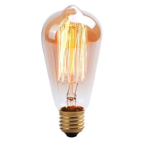 1 шт. E14/E27 ST64/C35 Эдисон лампы 110 v/220 v можно использовать энергосберегающую лампу или светодиодную лампочку) для дома/Гостиная украшения Ретро ламповая нить 40 W лампа - Цвет: ST64-E27 base