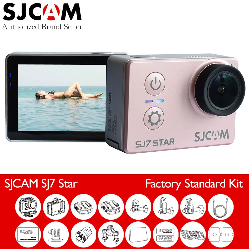 

SJCAM SJ7 Star Native 4K Action Camera Wifi Gyro Waterproof 2" Touch Screen Ambarella A12S75 Mini Sports DV Factory Standard