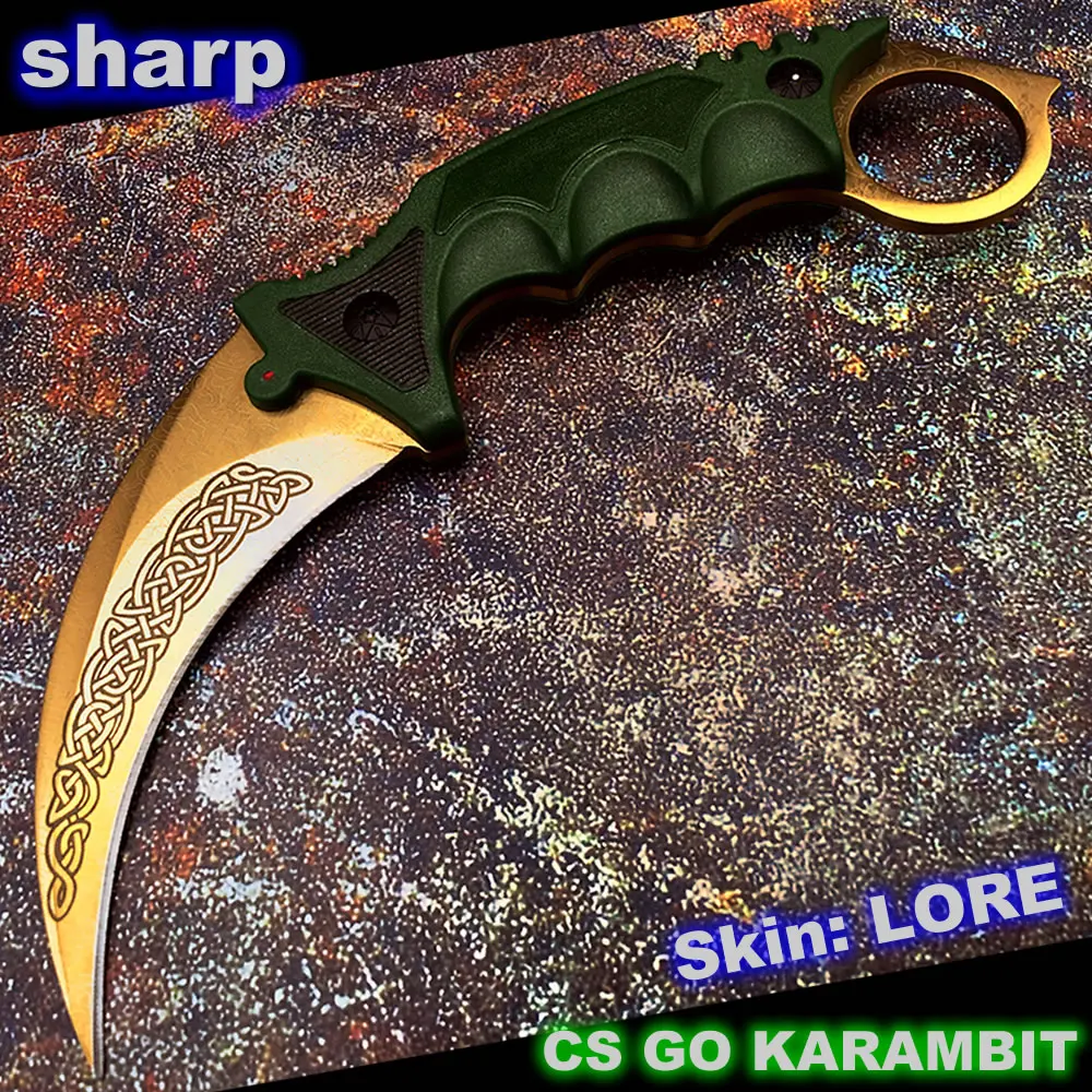 Lore CS GO Karambit huntsman bowie Claw knife Sharp Counter Strike Skin