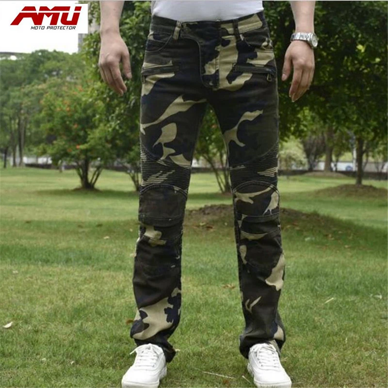 

Authentic AMU Motorcycle Jeans Locomotive Racing SUV Racing Camouflage Pants