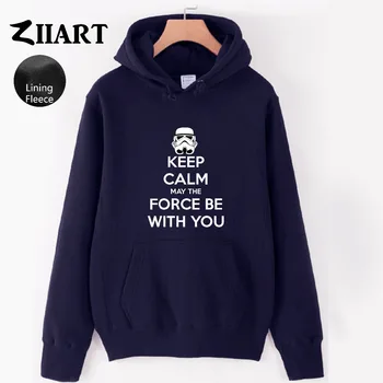 

star wars KEEP CALM MAY THE FORCE BE WITH YOU Couple Clothes Autumn Winter Fleece Girls Woman Hoodies ZIIART