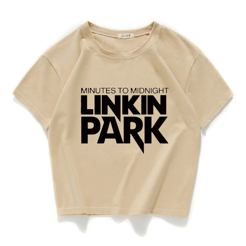 Модная Высококачественная женская футболка Linkin Park, повседневная короткая футболка из хлопка для девушек, женский свободный короткий топ, летние женские топы, футболка