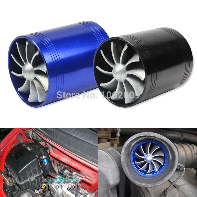 Dual Turbo Air Intake Gas Fuel Saver Fan Turbo Supercharger Universal Turbine Turbo Air Intake