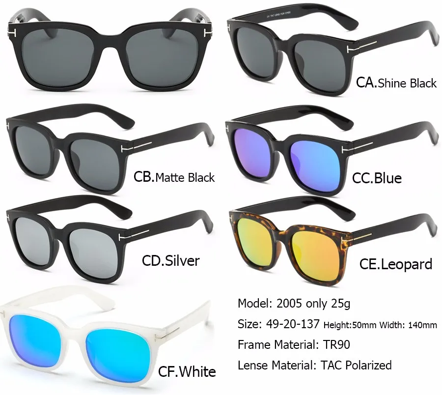 different models of sunglasses
